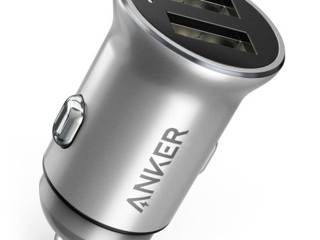 Anker Powerdrive 2 Alloy 24W Vehicle Charger - Silver Hot on Sale