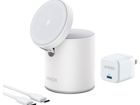 Anker 623 Magnetic Wireless Charger (MagGo) with 20W USB-C Cable & Charger - White Fashion