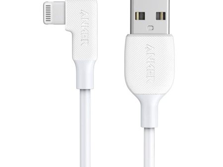 Anker Right Angle 6  USB-A to Lightning Connector - White Sale