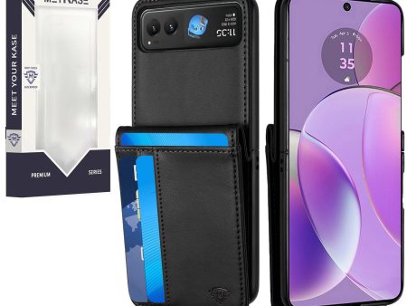 Metkase Card Slot Wallet Holder Case In Slide-Out Package For Motorola Razr 2023 - Black Online