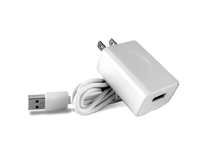 Wall Charger USB-A 5V 2.1A With 1M Micro USB Cable - White on Sale