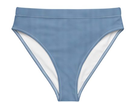 Steel Blue Recycled hi-waisted bikini bottom Bathing Suit Online