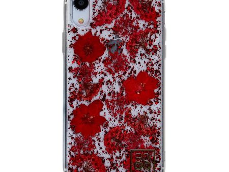 ROQQ Blossom Pressed Flowers Case For Apple iPhone XR - Red Delphiniums Online now