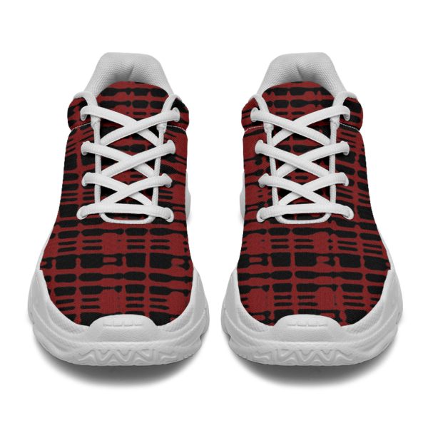 Black Red Tight Plaid Athletic Sneakers Discount