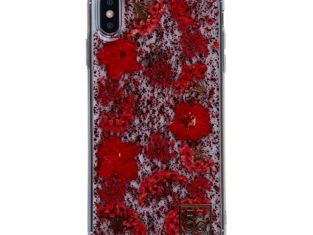 ROQQ Blossom Pressed Flowers Case For Apple iPhone XS Max - Red Delphiniums Cheap