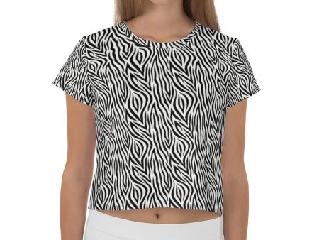 Zebra Print Crop Tee Hot on Sale