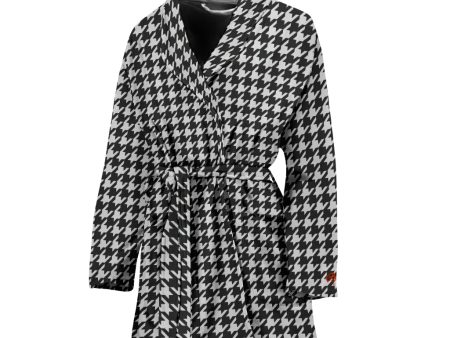 B&W Houndstooth Bath Robe - Women on Sale