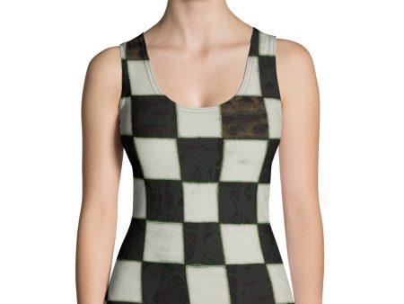 B&W Checkerboard Tank Top Online Sale