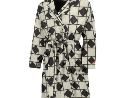 B&W Checkerboard Optical Bath Robe - Men Online Hot Sale