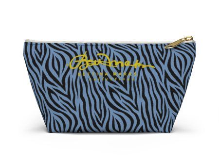 Blue Zebra Accessory Pouch w T-bottom Cheap