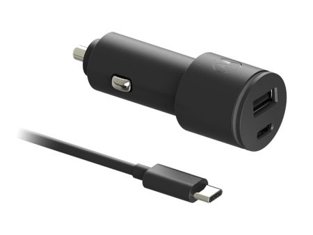 Motorola TurboPower 45W Duo Car Charger With 1M C-C Cable - Black Cheap