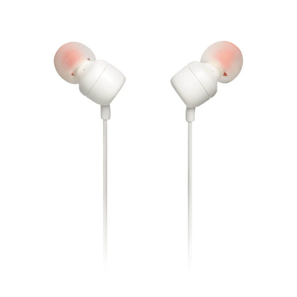 JBL Tune 110 Wired In-Ear Headphones - White Supply