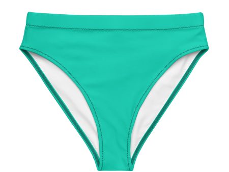 Aegean Blue Recycled high-waisted bikini bathing suit bottom Online Sale