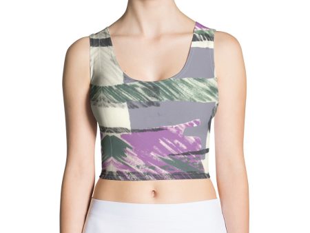 Abstract Engineered Collage Crop Top Cheap