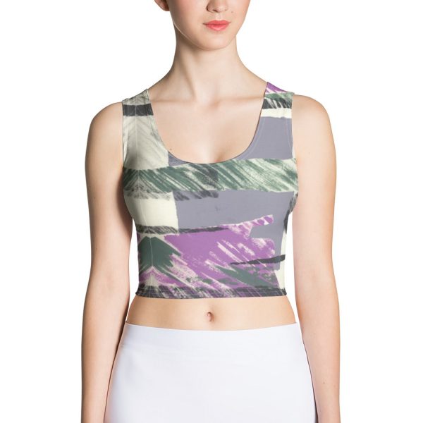 Abstract Engineered Collage Crop Top Cheap