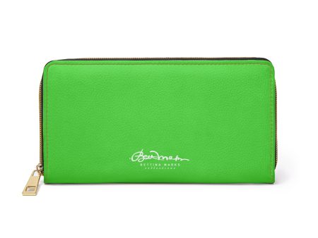 Bright Green Zipper Wallet Supply