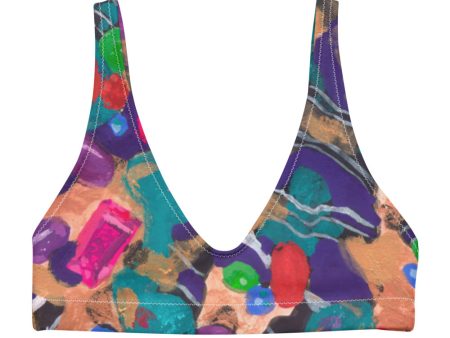 Jelly Bean Recyled padded bikini bathing suit top For Cheap