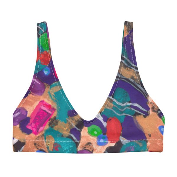 Jelly Bean Recyled padded bikini bathing suit top For Cheap