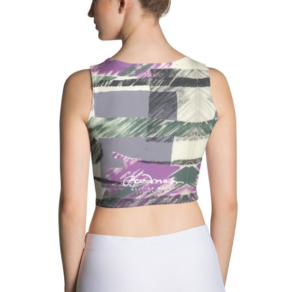 Abstract Engineered Collage Crop Top Cheap