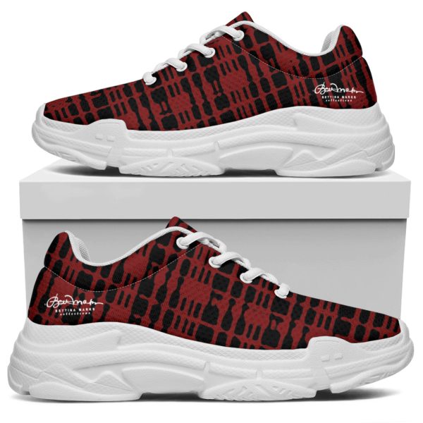 Black Red Tight Plaid Athletic Sneakers Discount