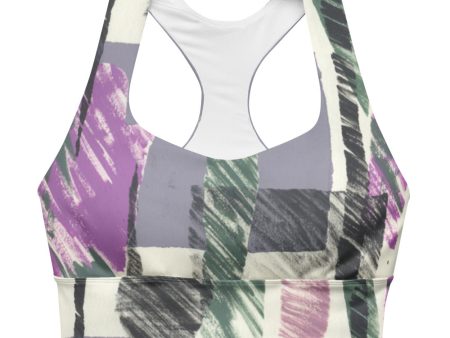 Abstract Collage Longline sports bra For Sale