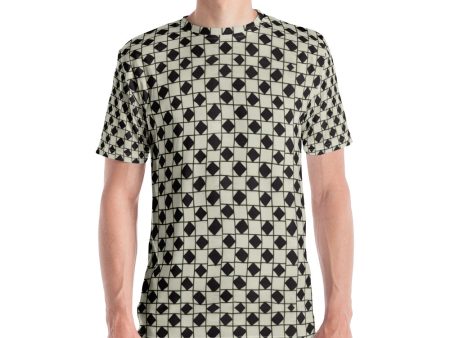 B&W Checkerboard Optical Men s T-shirt For Cheap