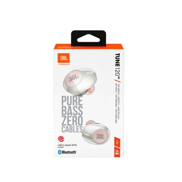 JBL Tune 120TWS True Wireless In-Ear Headphones - White Hot on Sale