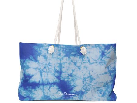 Blue Tie Dye Weekender Bag Hot on Sale