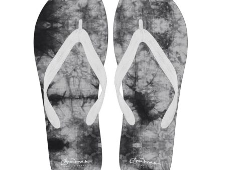 Grey Tie Dye Flip Flops For Discount