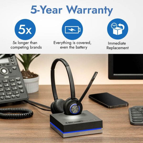 Leitner LH675 Wireless Headset for PC, Desk Phone, and Cell Online Sale