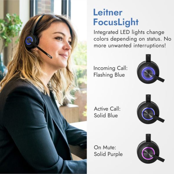 Leitner LH675 Wireless Headset for PC, Desk Phone, and Cell Online Sale