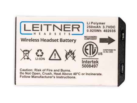 Genuine Battery for Leitner Premium Plus Wireless Headsets on Sale